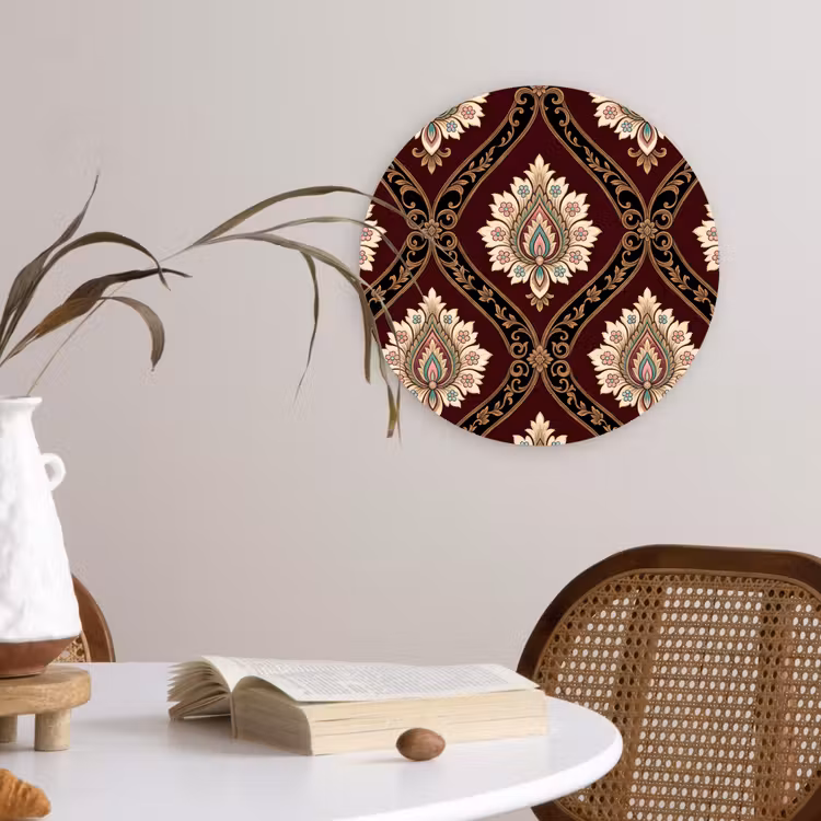 Forexbild Rund - Muster – Blumenmotiv – Dekoration – Klassisch – Rot — 4