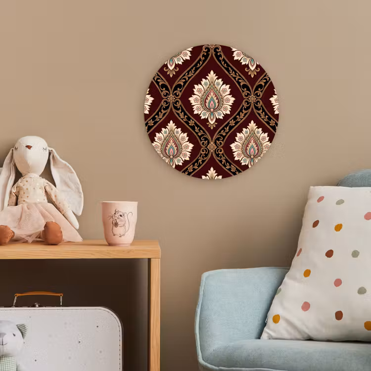 Forexbild Rund - Muster – Blumenmotiv – Dekoration – Klassisch – Rot — 5