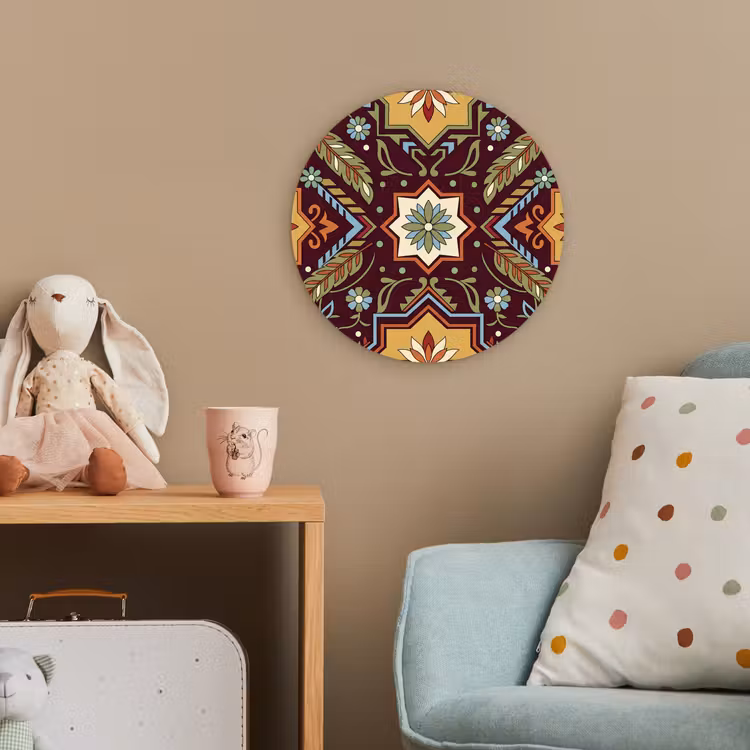 Forexbild Rund - Muster – Floral – Geometrisch – Farbenfroh – Dekoration — 5
