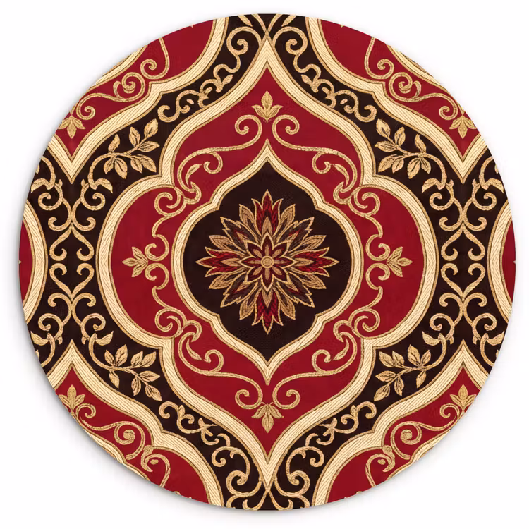 Forexbild Rund - Muster – Ornament – Barock – Rot – Gold — 1