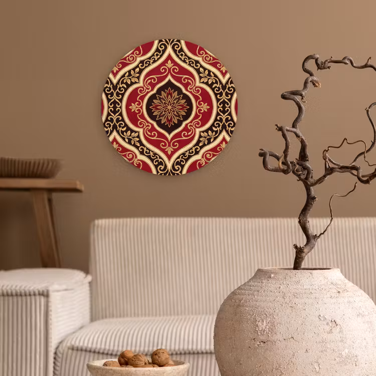 Forexbild Rund - Muster – Ornament – Barock – Rot – Gold — 2