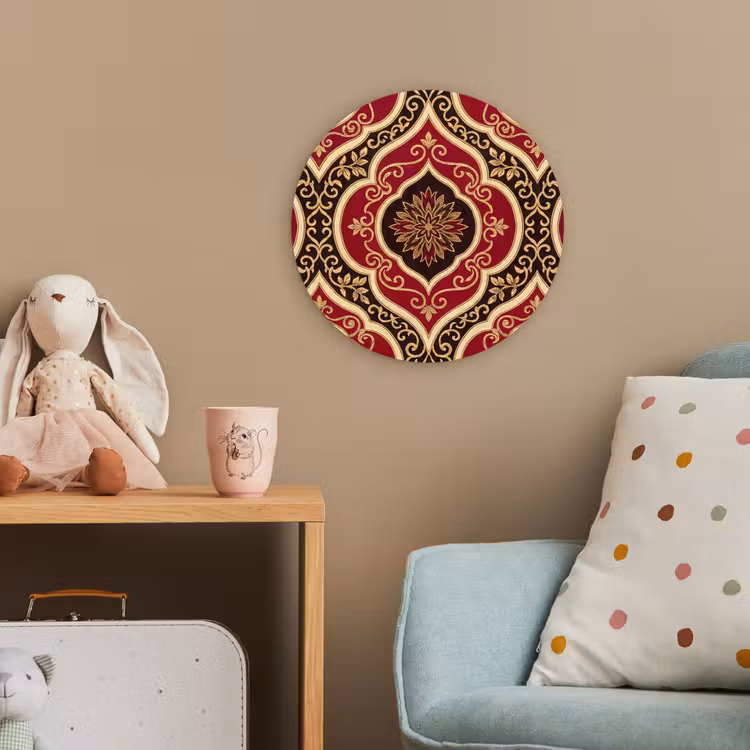 Forexbild Rund - Muster – Ornament – Barock – Rot – Gold — 5