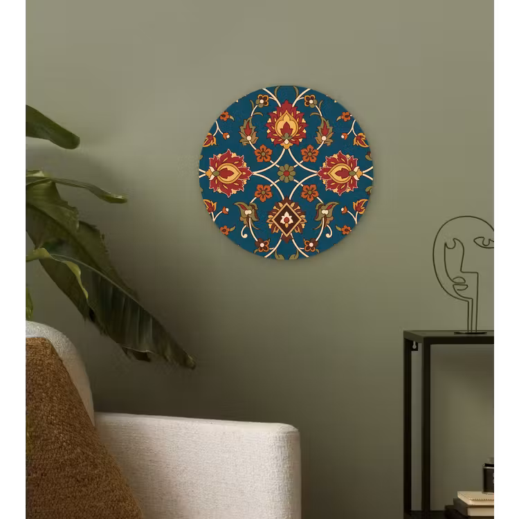 Forexbild Rund - Ornament – Flora – Traditionell – Klassisch – Blaugrün — 3