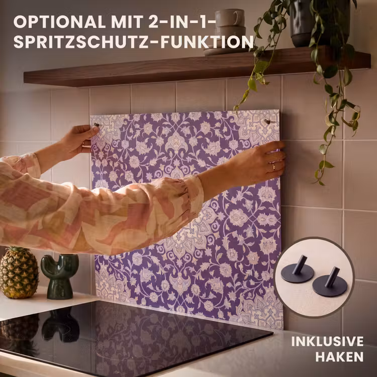 Herdabdeckplatte - Muster – Medaillon – Orientalisch – Lila – Dekoration — 10