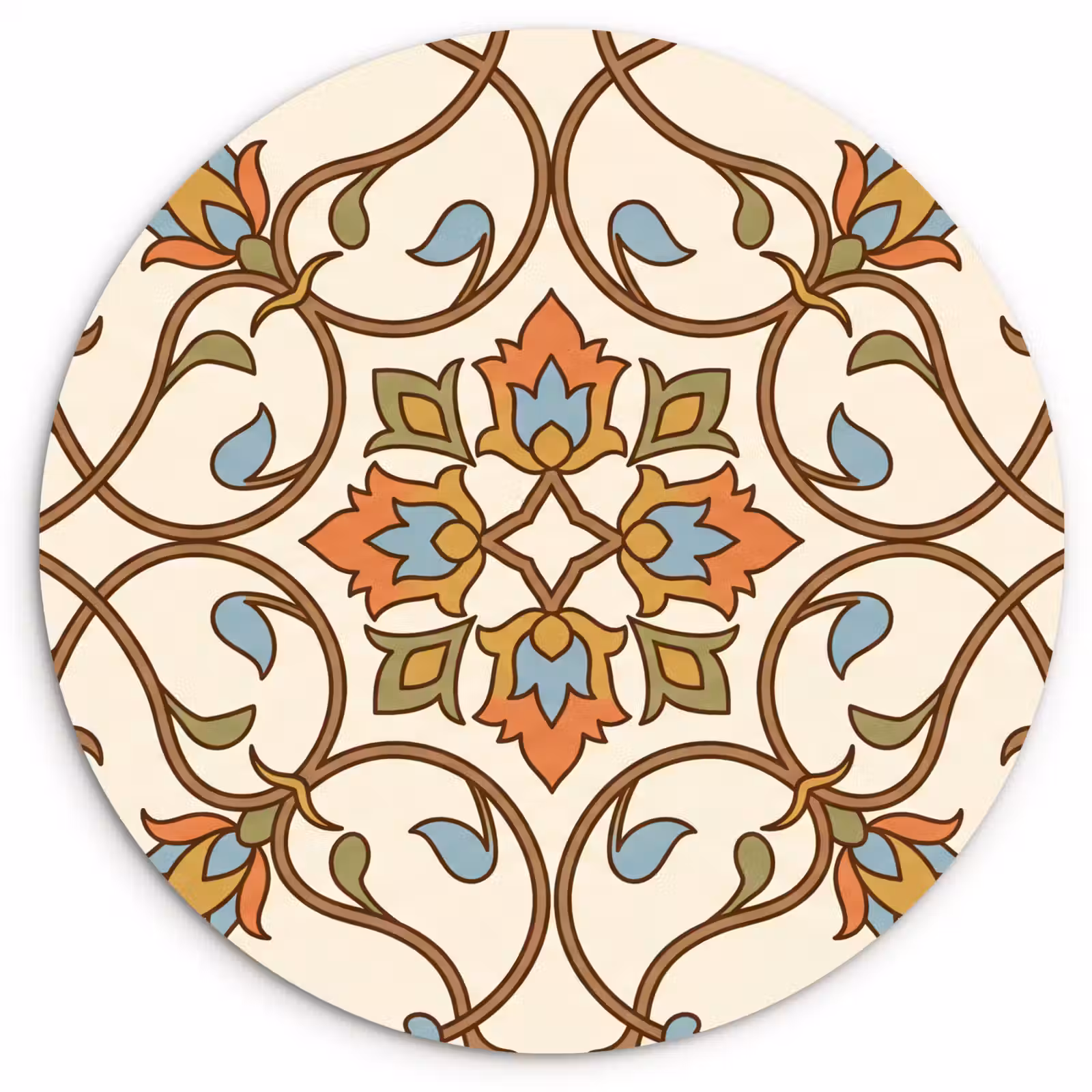 Forexbild Rund - Muster – Blumen – Ornament – Bunt — 1