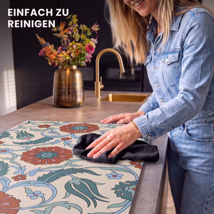 2-in-1 Herdabdeckplatte & Spritzschutz - Blumen – Muster – Klassisch – Dekoration – Farbenfroh — 5
