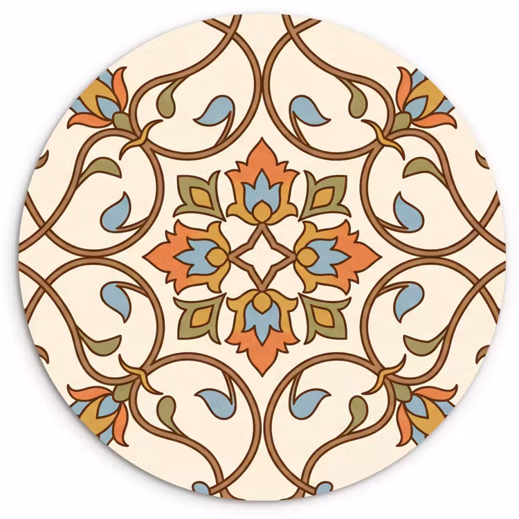 Forexbild Rund - Muster – Blumen – Ornament – Bunt — 1