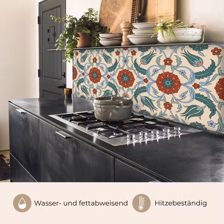 Küchenrückwand - Blumen – Muster – Klassisch – Dekoration – Farbenfroh — 5