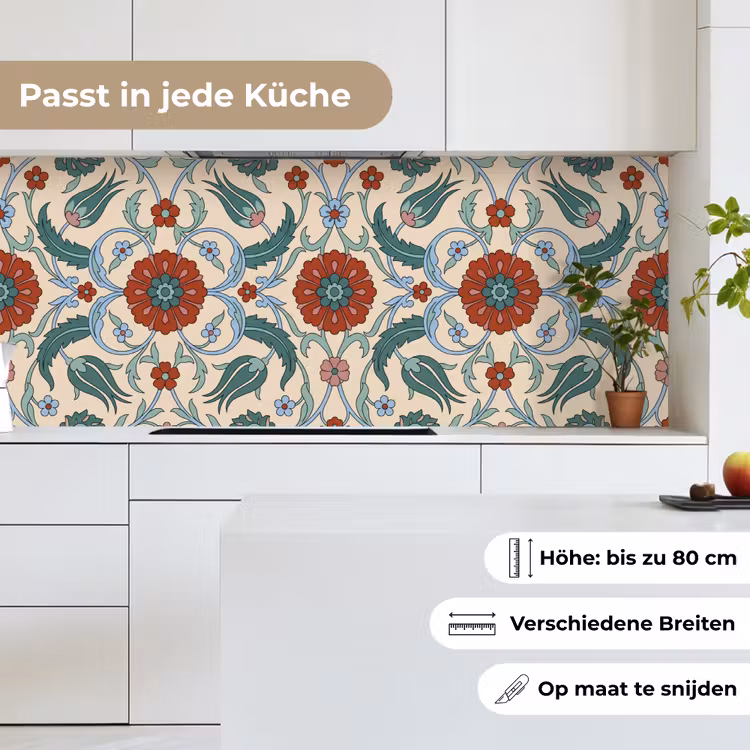 Küchenrückwand - Blumen – Muster – Klassisch – Dekoration – Farbenfroh — 7