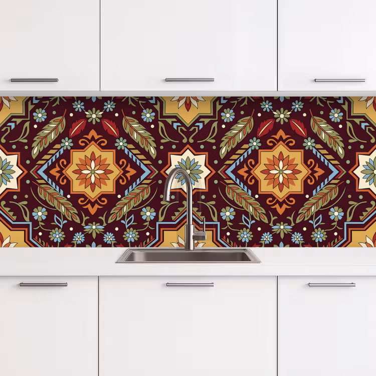 Küchenrückwand - Muster – Floral – Geometrisch – Farbenfroh – Dekoration — 4