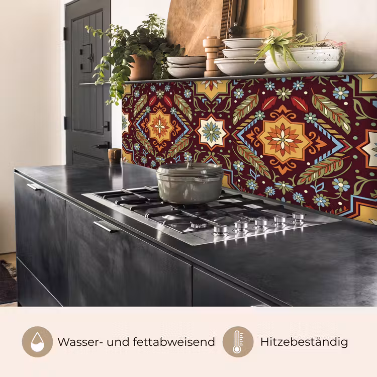 Küchenrückwand - Muster – Floral – Geometrisch – Farbenfroh – Dekoration — 5