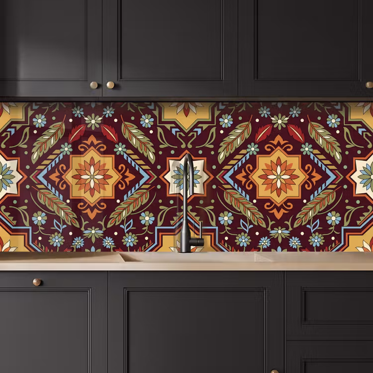 Küchenrückwand - Muster – Floral – Geometrisch – Farbenfroh – Dekoration — 6