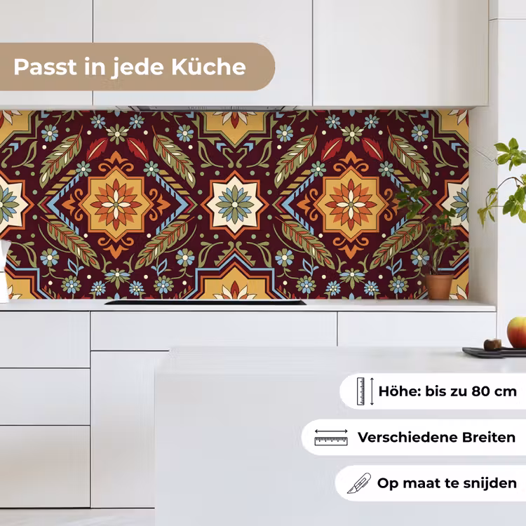 Küchenrückwand - Muster – Floral – Geometrisch – Farbenfroh – Dekoration — 7