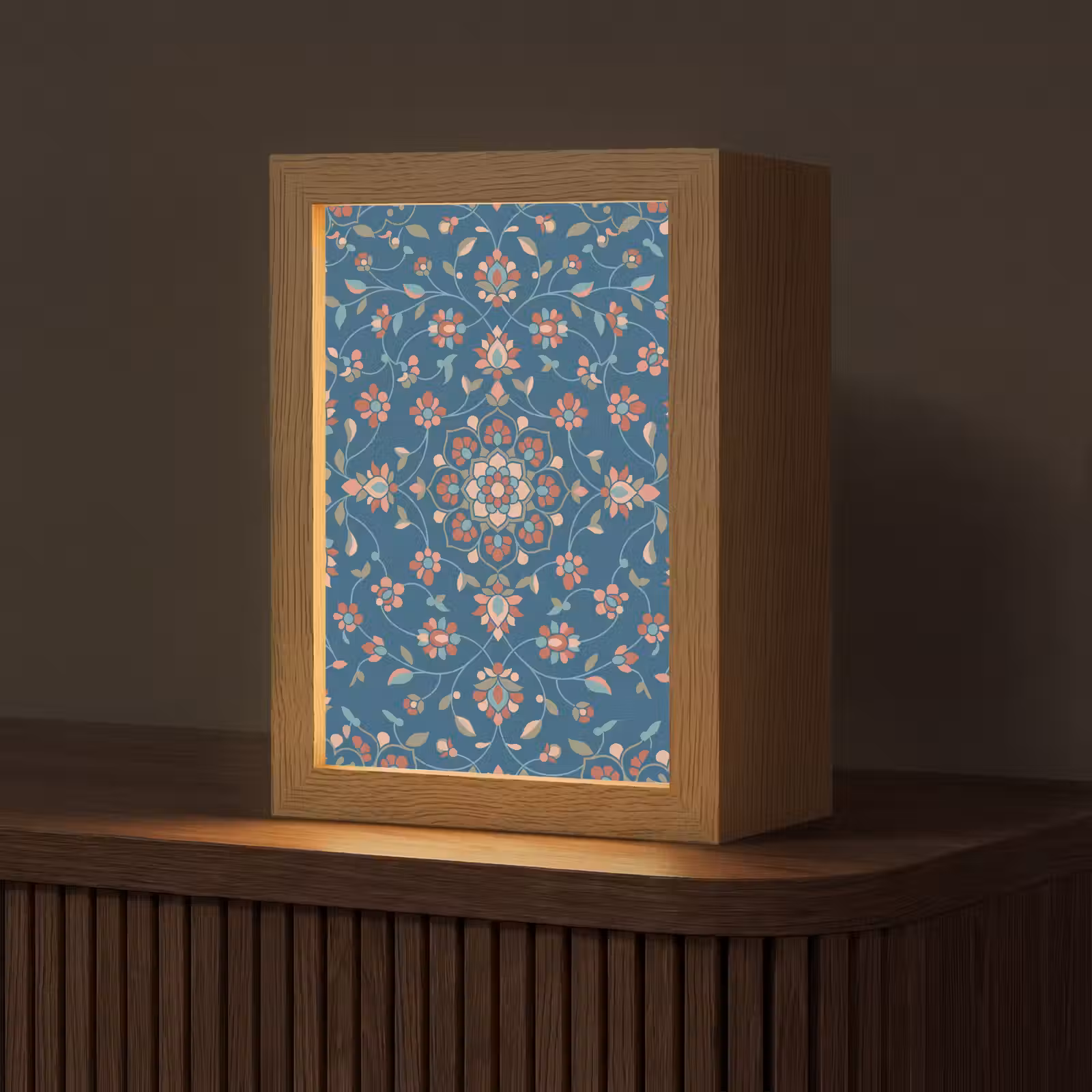 Personalisierte Lightbox - Blumen – Muster – Natur – Ornament – Blau — 1