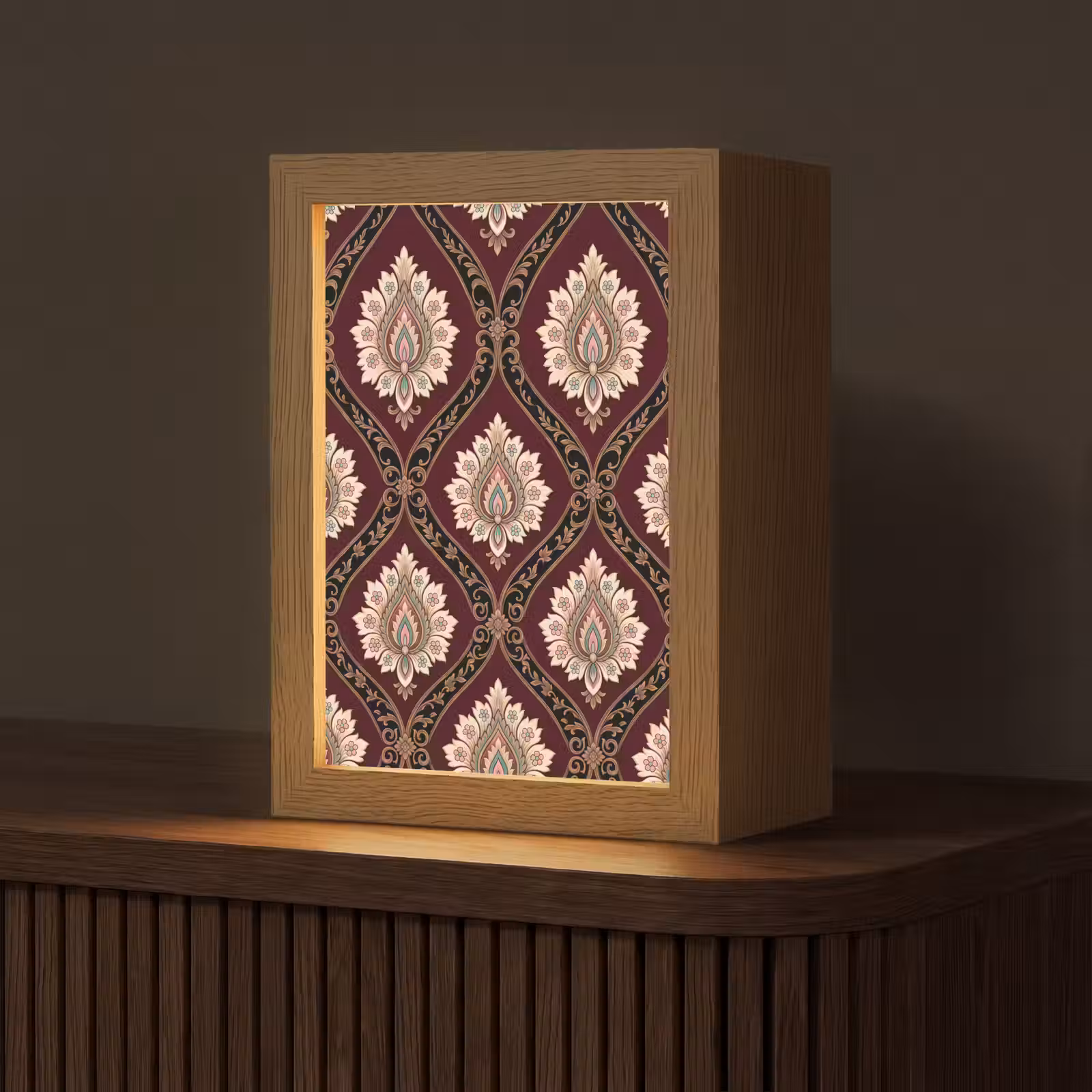 Personalisierte Lightbox - Muster – Blumenmotiv – Dekoration – Klassisch – Rot — 1