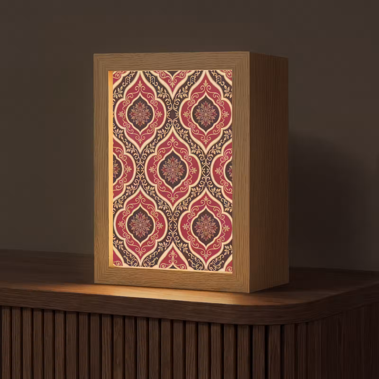 Personalisierte Lightbox - Muster – Ornament – Barock – Rot – Gold — 1