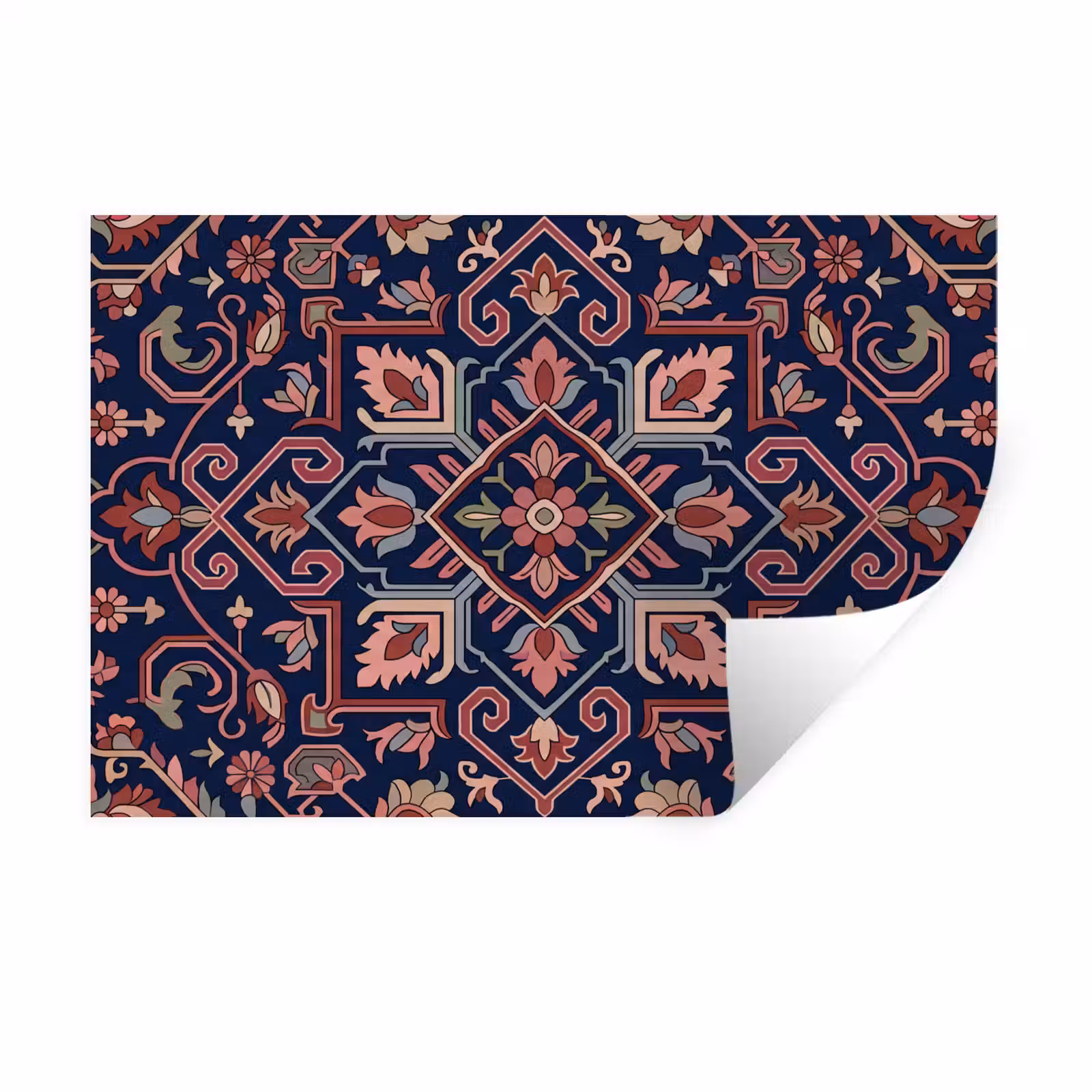 Wandtattoo – Muster – Orientalisch – Blumig – Blau – Klassisch — 1