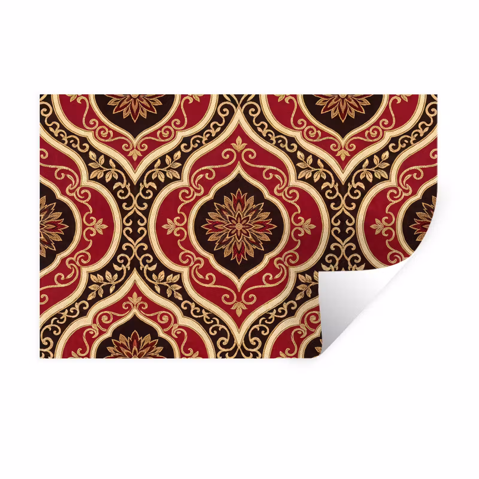 Wandtattoo – Muster – Ornament – Barock – Rot – Gold — 1