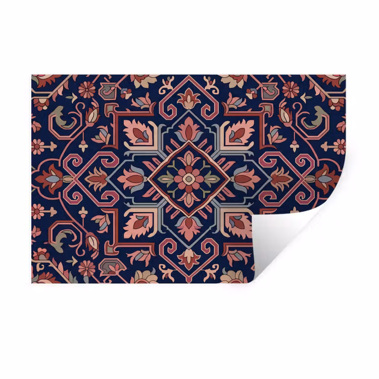 Wandtattoo – Muster – Orientalisch – Blumig – Blau – Klassisch — 1