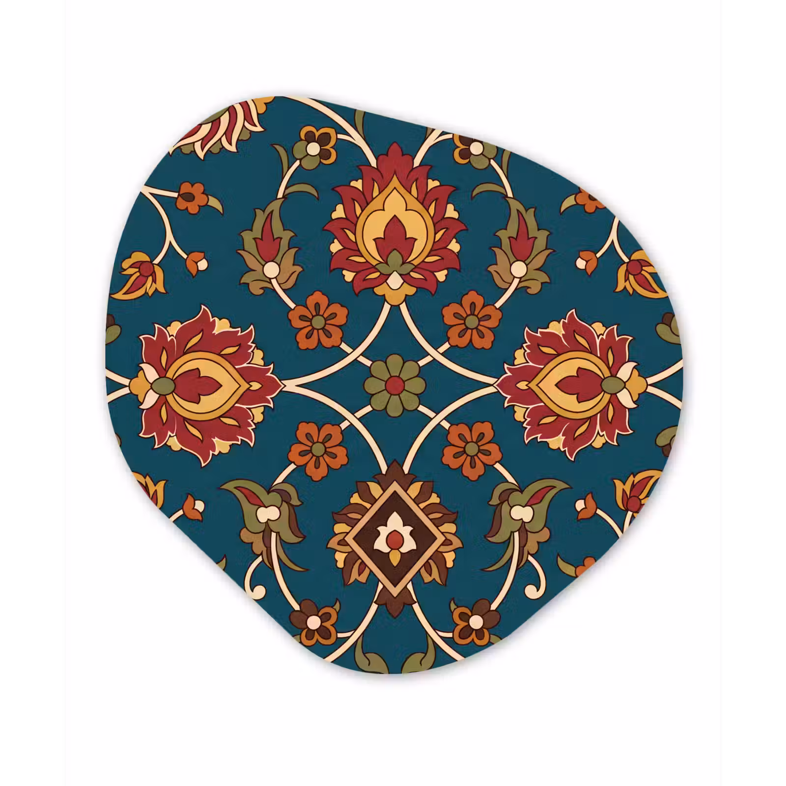 Alu-Dibond-Bild Organische Form - Ornament – Flora – Traditionell – Klassisch – Blaugrün — 1