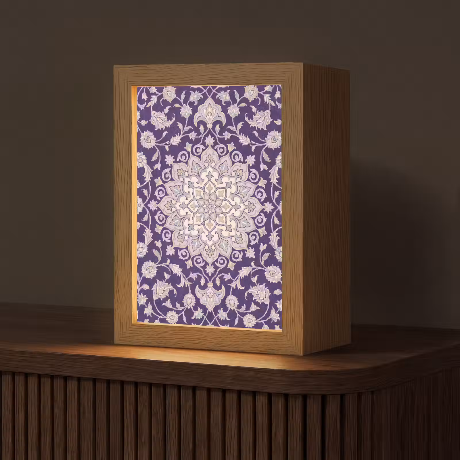 Personalisierte Lightbox - Muster – Medaillon – Orientalisch – Lila – Dekoration — 1