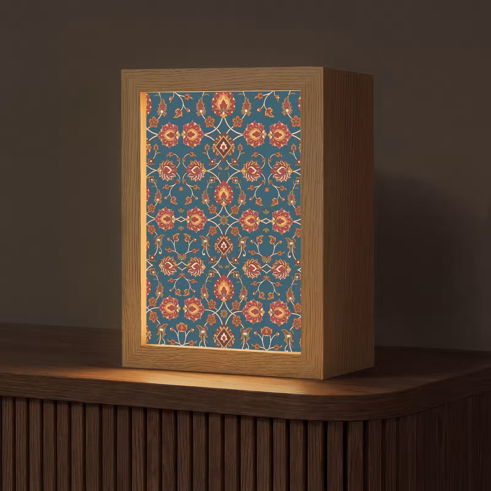 Personalisierte Lightbox - Ornament – Flora – Traditionell – Klassisch – Blaugrün — 1