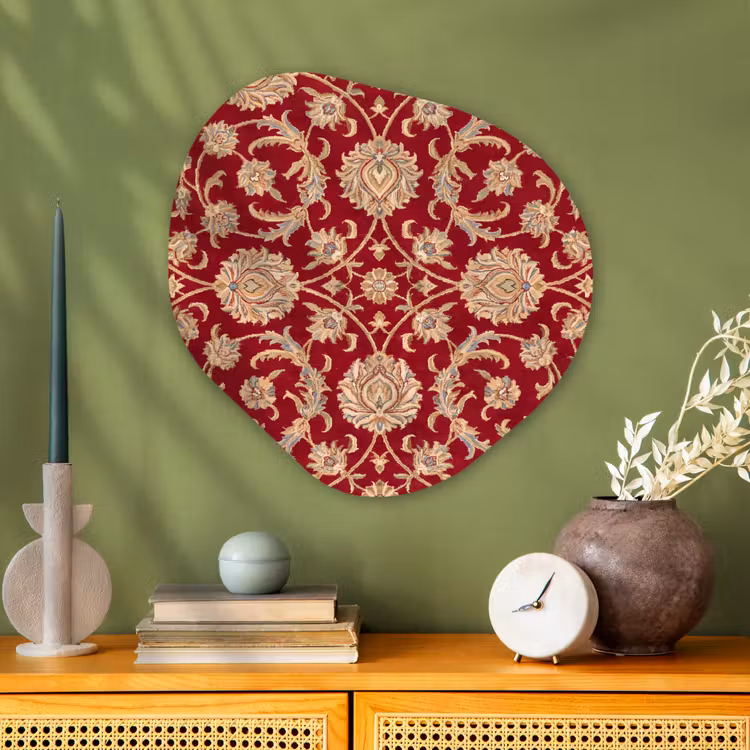 Alu-Dibond-Bild Organische Form - Muster – Blume – Klassisch – Orientalisch – Rot — 2
