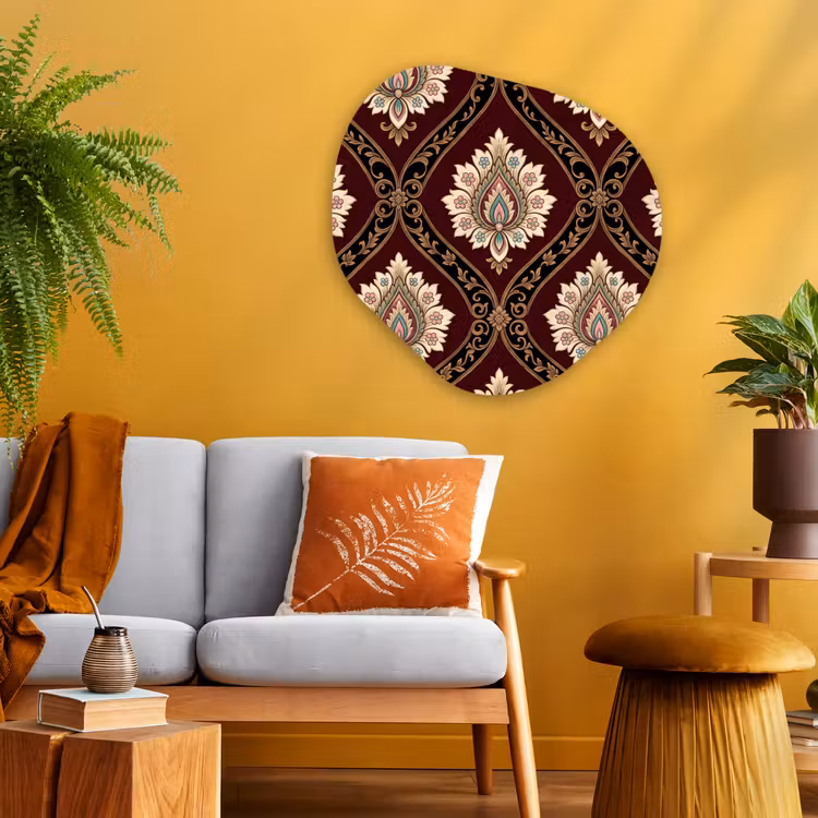 Alu-Dibond-Bild Organische Form - Muster – Blumenmotiv – Dekoration – Klassisch – Rot — 3