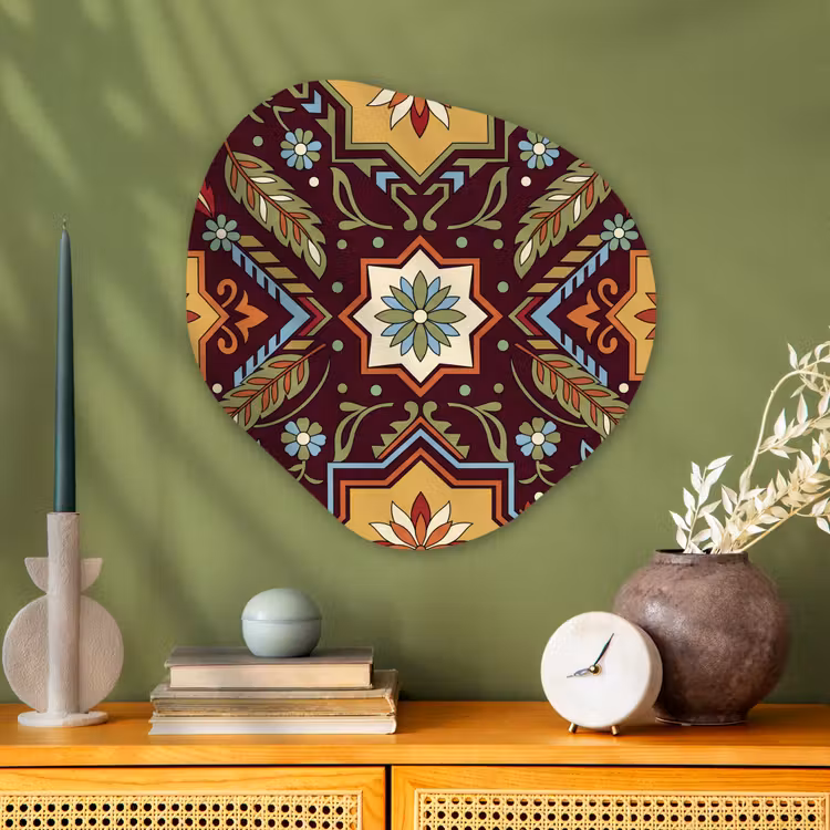 Alu-Dibond-Bild Organische Form - Muster – Floral – Geometrisch – Farbenfroh – Dekoration — 2