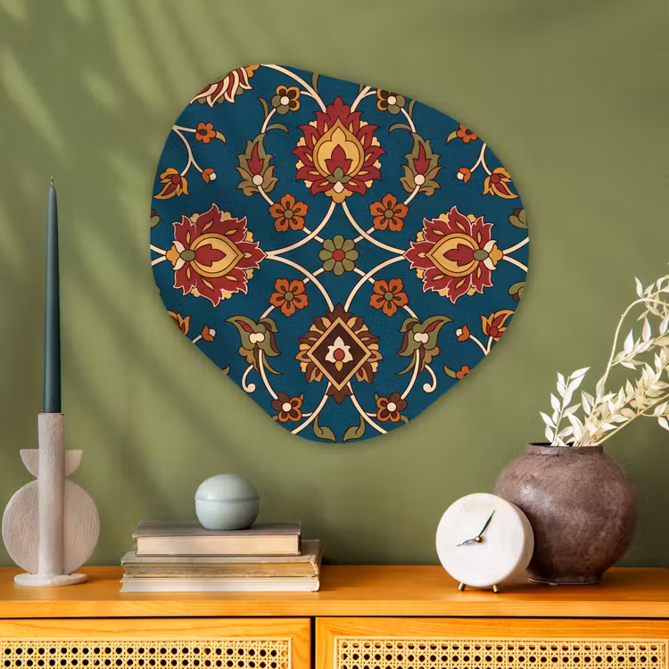 Alu-Dibond-Bild Organische Form - Ornament – Flora – Traditionell – Klassisch – Blaugrün — 2
