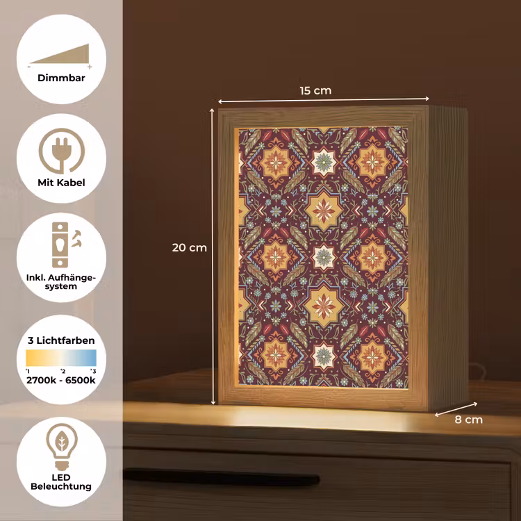 Personalisierte Lightbox - Muster – Floral – Geometrisch – Farbenfroh – Dekoration — 6