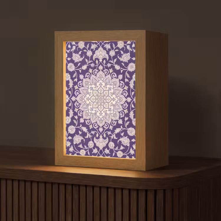 Personalisierte Lightbox - Muster – Medaillon – Orientalisch – Lila – Dekoration — 1