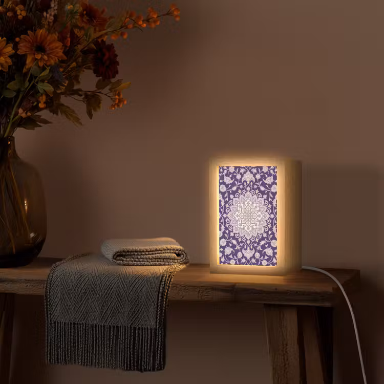 Personalisierte Lightbox - Muster – Medaillon – Orientalisch – Lila – Dekoration — 3