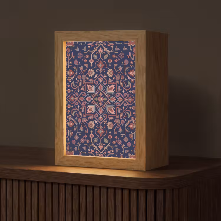 Personalisierte Lightbox - Muster – Orientalisch – Blumig – Blau – Klassisch — 1