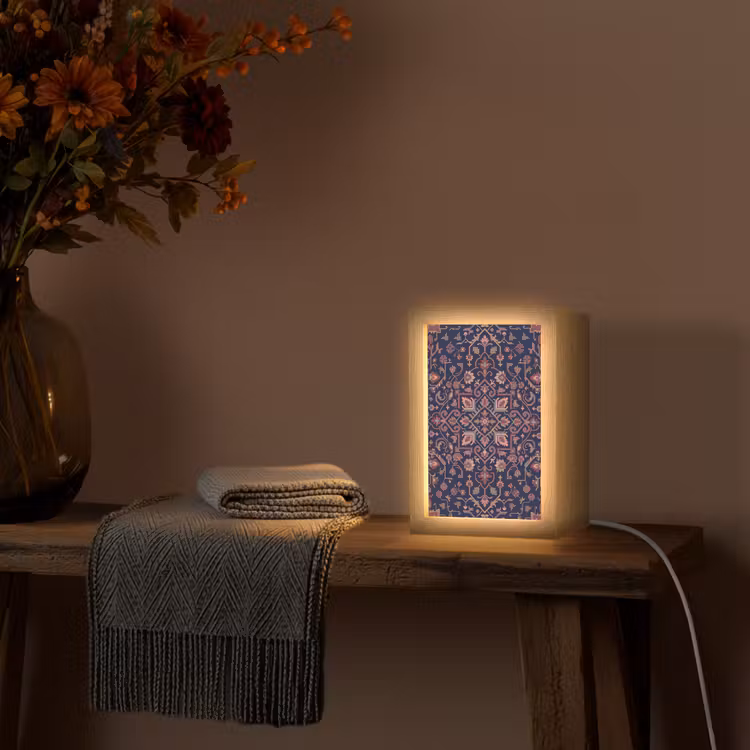 Personalisierte Lightbox - Muster – Orientalisch – Blumig – Blau – Klassisch — 3