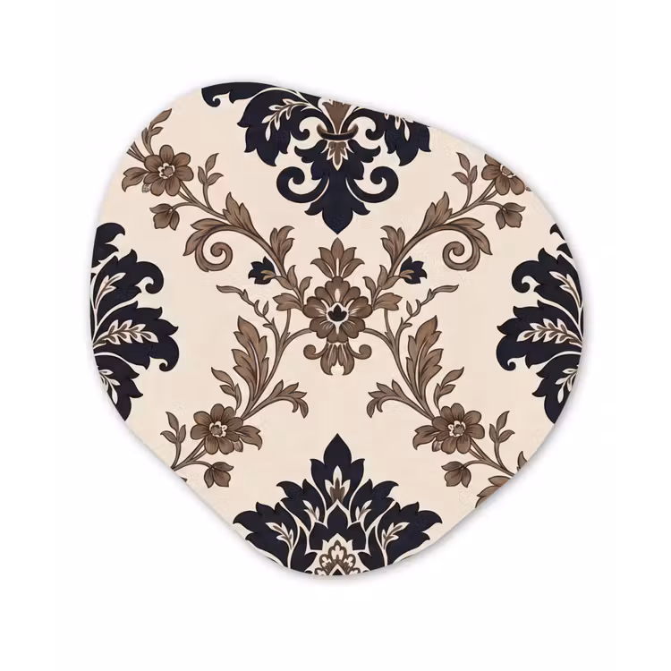 Forexbild Organische Form - Muster – Blumenmuster – Klassisch – Beige-Blau — 1