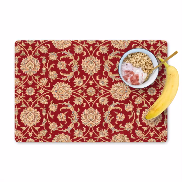 Tischset - 6 Stück - Muster – Blume – Klassisch – Orientalisch – Rot — 1