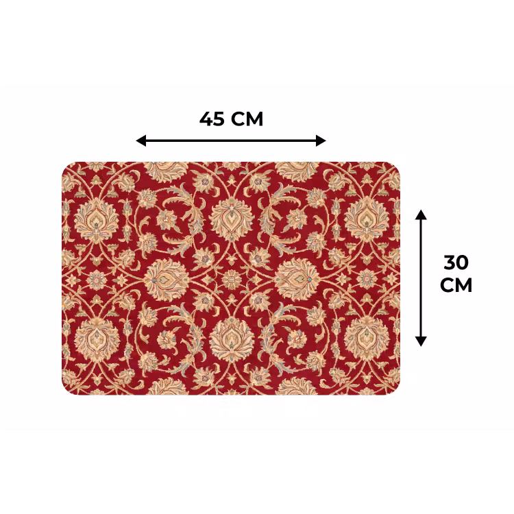 Tischset - 6 Stück - Muster – Blume – Klassisch – Orientalisch – Rot — 3