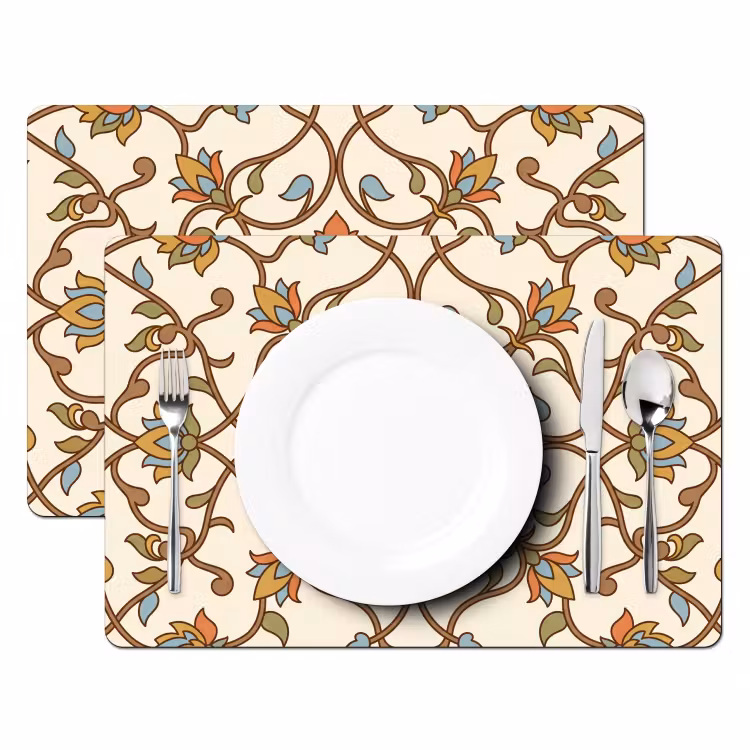 Tischset - 6 Stück - Muster – Blumen – Ornament – Bunt — 2