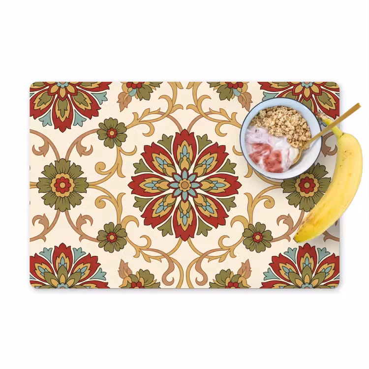 Tischset - 6 Stück - Muster – Blumen – Ornament – Klassisch – Farbenfroh — 1