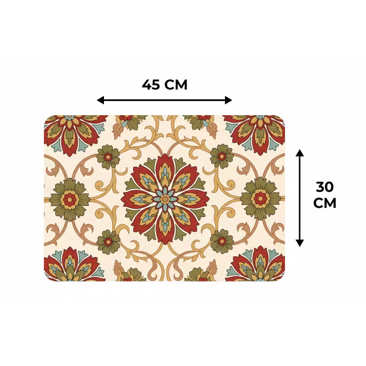Tischset - 6 Stück - Muster – Blumen – Ornament – Klassisch – Farbenfroh — 3