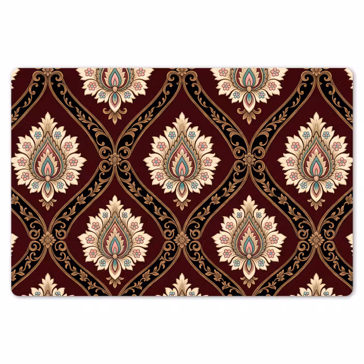 Tischset - 6 Stück - Muster – Blumenmotiv – Dekoration – Klassisch – Rot — 6