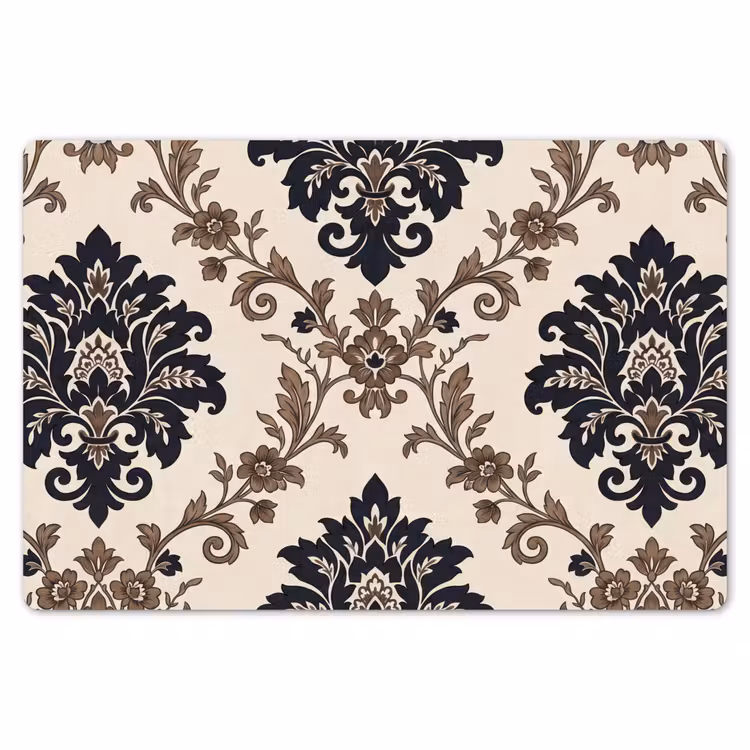 Tischset - 6 Stück - Muster – Blumenmuster – Klassisch – Beige-Blau — 6