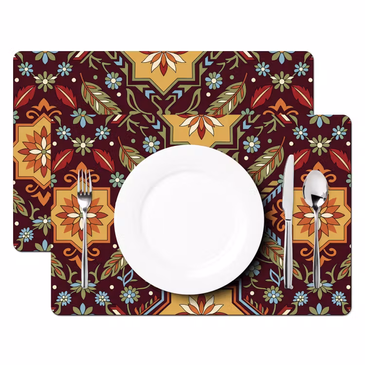Tischset - 6 Stück - Muster – Floral – Geometrisch – Farbenfroh – Dekoration — 2