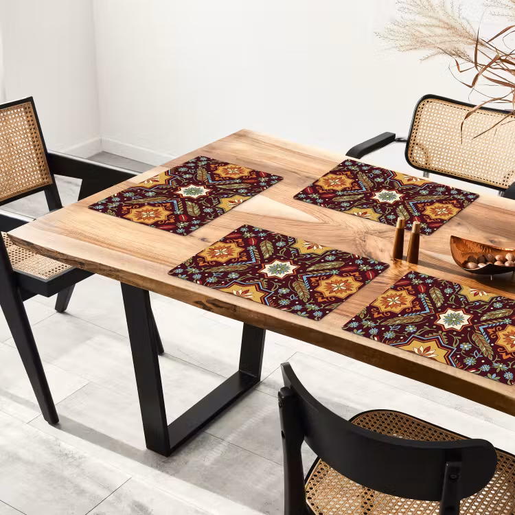 Tischset - 6 Stück - Muster – Floral – Geometrisch – Farbenfroh – Dekoration — 4