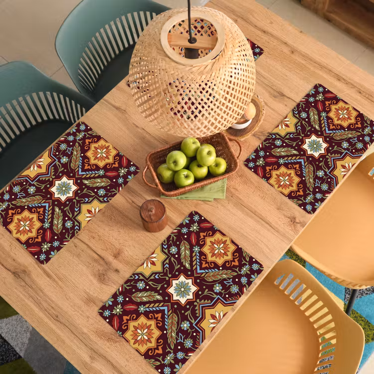 Tischset - 6 Stück - Muster – Floral – Geometrisch – Farbenfroh – Dekoration — 5