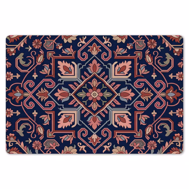 Tischset - 6 Stück - Muster – Orientalisch – Blumig – Blau – Klassisch — 6