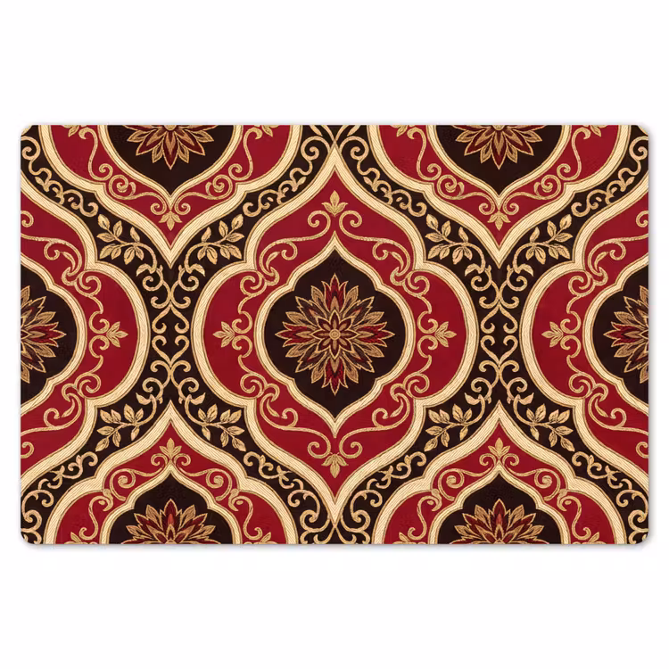 Tischset - 6 Stück - Muster – Ornament – Barock – Rot – Gold — 6