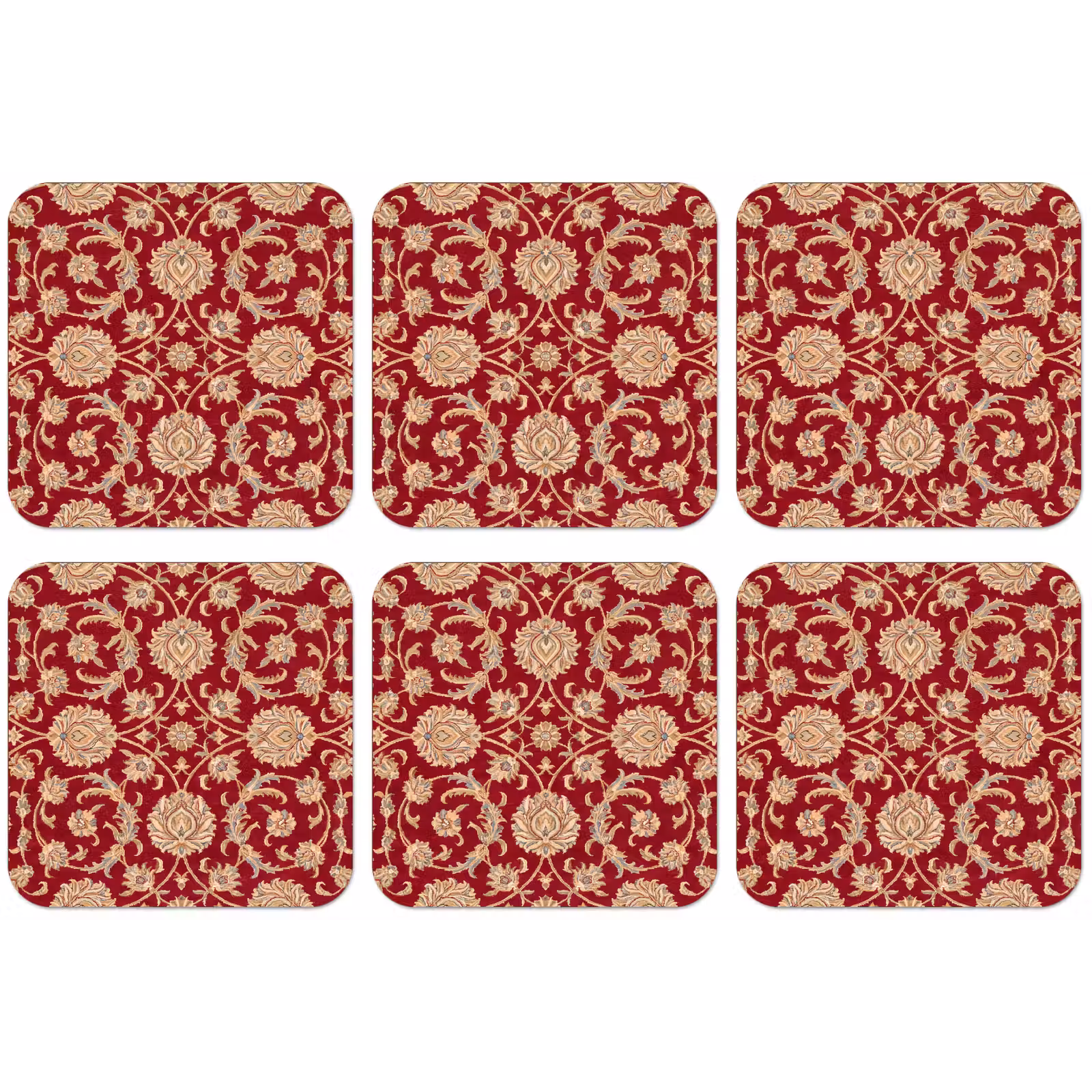 Untersetzer - Muster – Blume – Klassisch – Orientalisch – Rot — 1