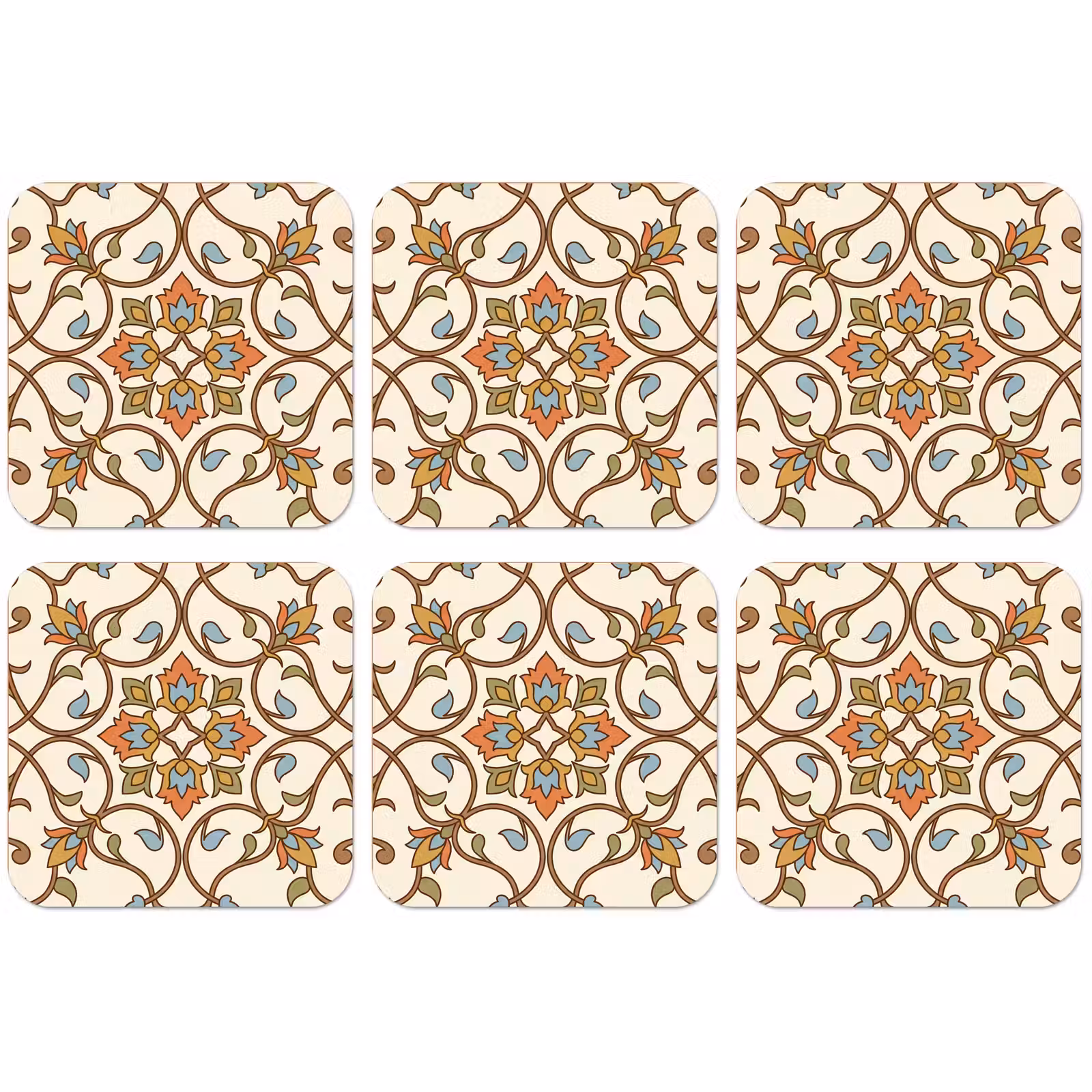 Untersetzer - Muster – Blumen – Ornament – Bunt — 1
